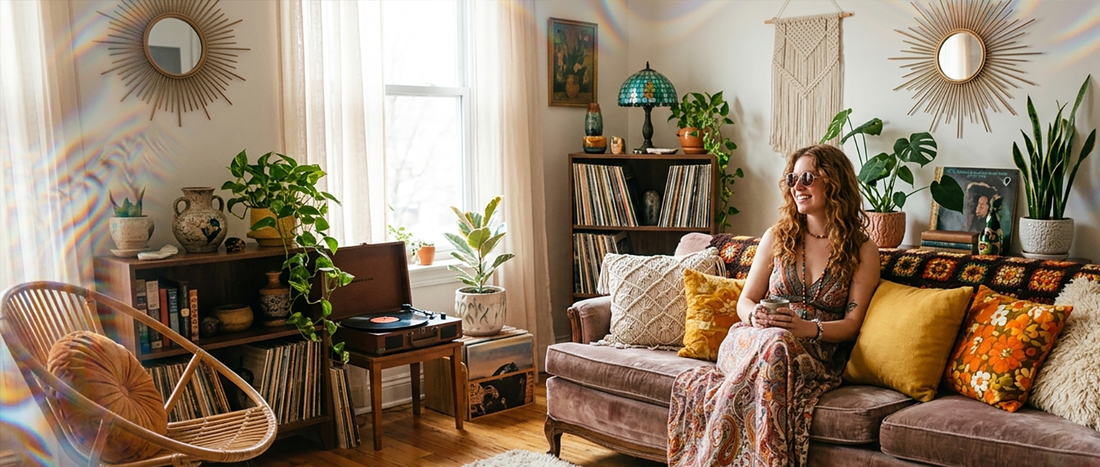 Discover Retro Boho Style with Groovy Dopamine Decor from the 1960's