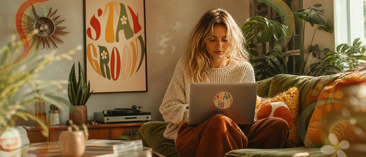 Unleashing the Groovy 1960's Aesthetic with Mid-Century Modern and Psychedelic Bubble-Free Stickers