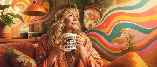 Groovy Geometric Patterns: How the Happiness is Homemade Mug Channels 1960's and 1970's Psychedelic Maximalism in Modern Aesthetic