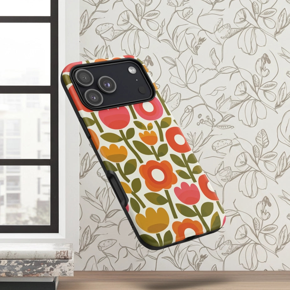 Protect your phone with our 70s retro flower power iPhone case! Durable TPU material, vibrant floral design, and slim fit. Shop now!