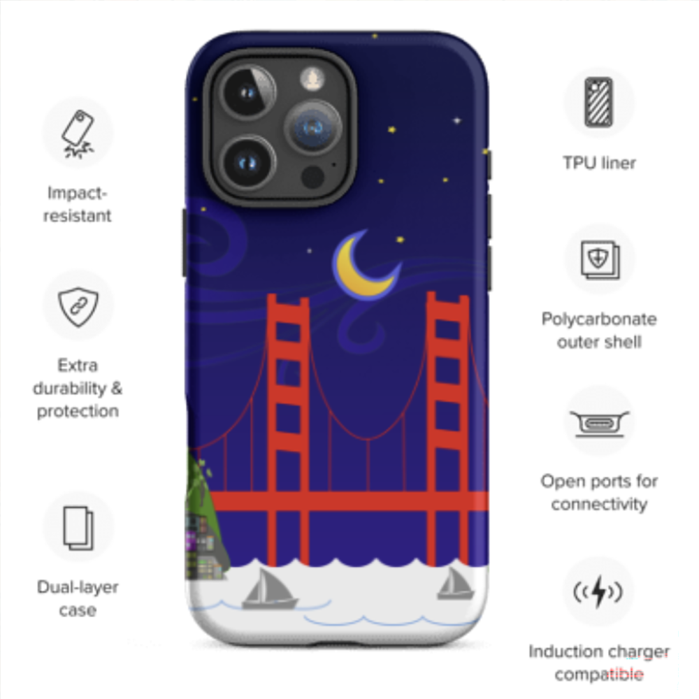 Starry Night Over Golden Gate Bridge Tough Case for iPhone®