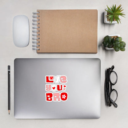 Retro "Love You Bro" - Bubble-free stickers