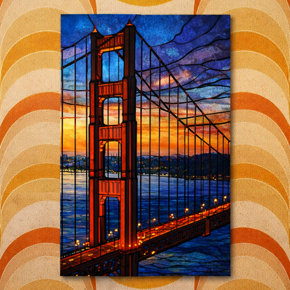 Golden Gate Bridge Stained Glass - Poster - Far Out Goods