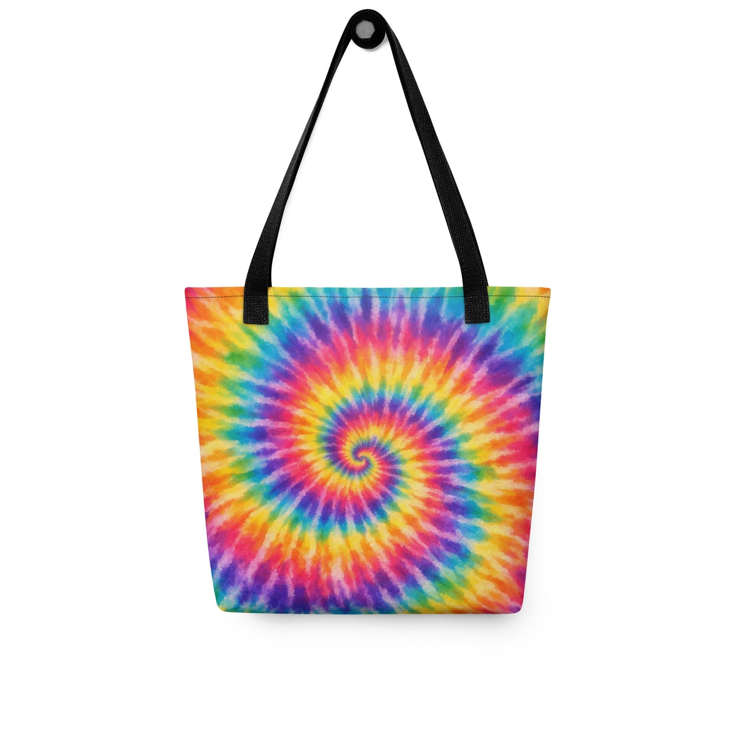 Retro Rainbow Swirl Tie-Dye - Tote bag Black