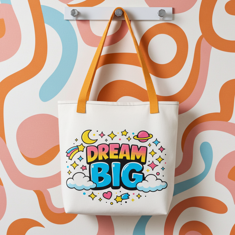 Dream Big Retro Cosmic Tote bag