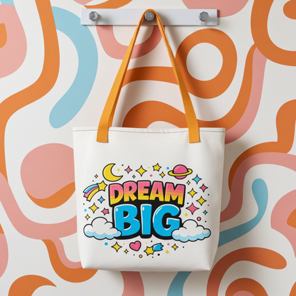 Dream Big Retro Cosmic Tote bag