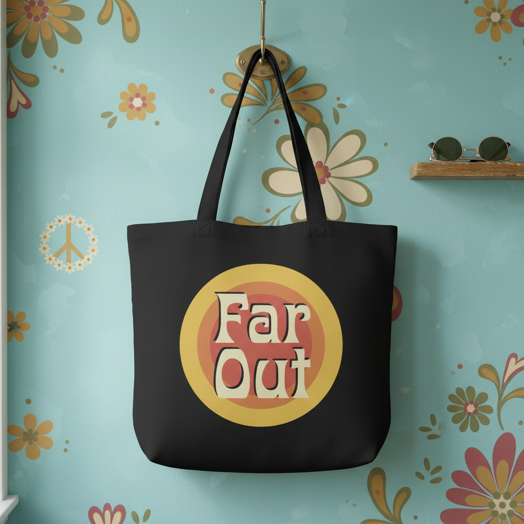 Retro Far Out Sunset Logo - Eco Tote Bag