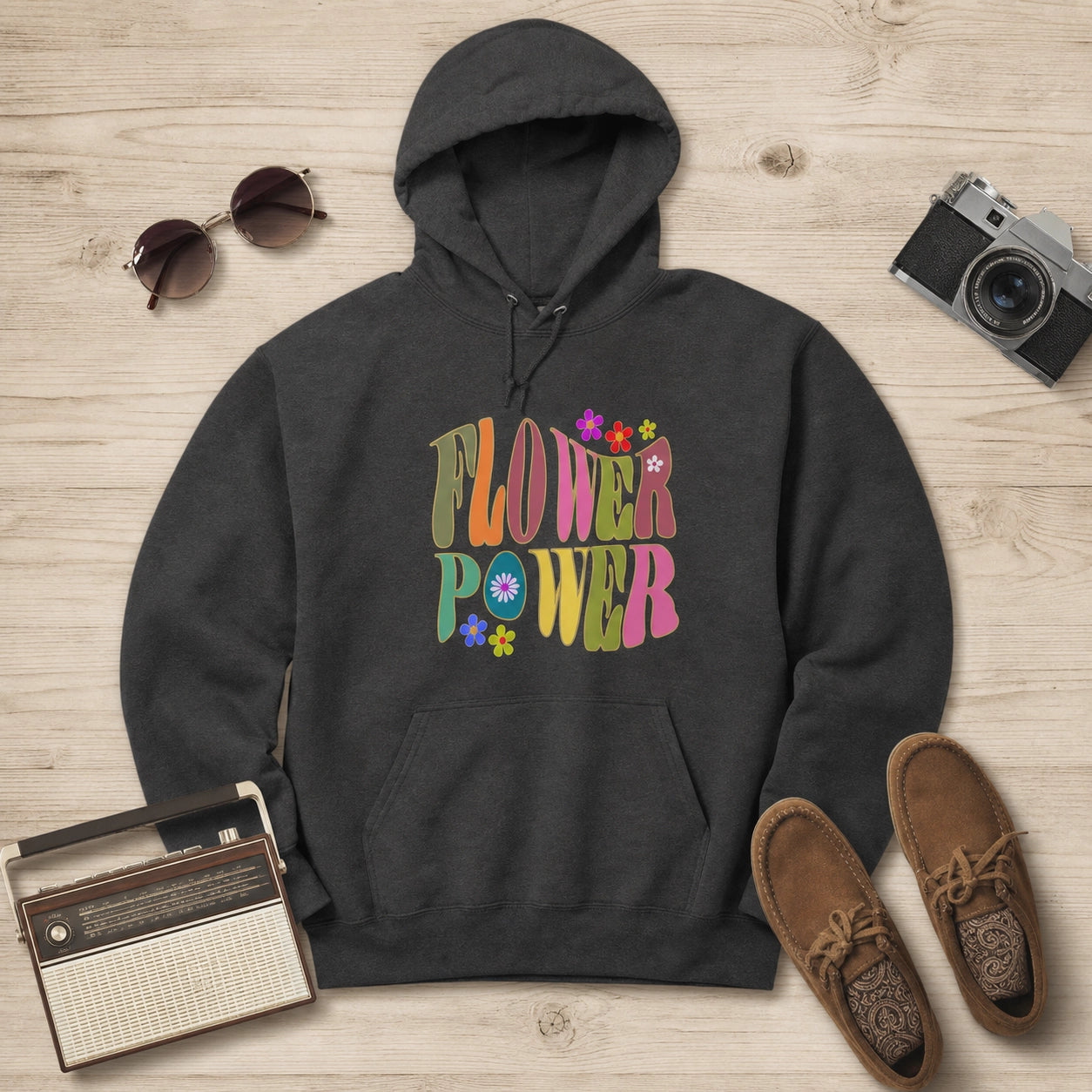 Soft cotton-blend unisex hoodie, retro Flower Power unisex Hoodie | Far Out Goods 