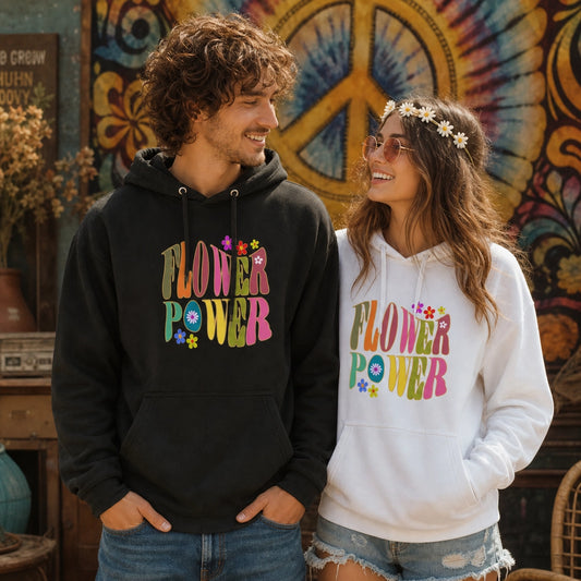 Soft cotton-blend unisex hoodie, retro Flower Power unisex Hoodie | Far Out Goods 