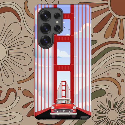 Vintage Red Car Golden Gate Bridge Tough case for Samsung®