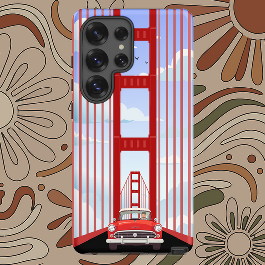 Vintage Red Car Golden Gate Bridge Tough case for Samsung®