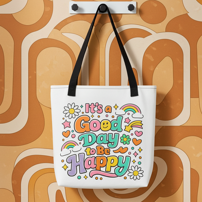 Good Day To Be Happy Retro Tote bag