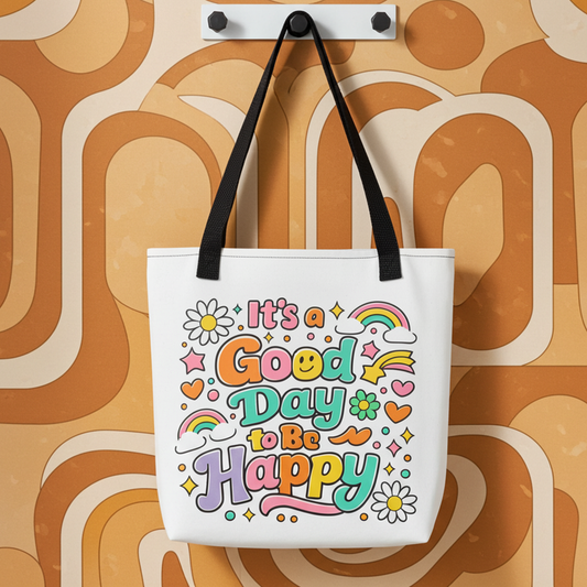 Good Day To Be Happy Retro Tote bag