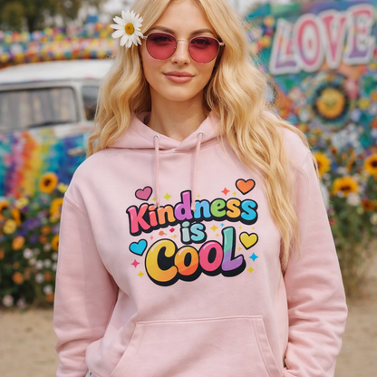 Kindness is Cool Colorful Bubble Letter Unisex Hoodie