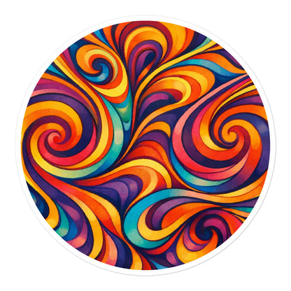 Retro Psychedelic Swirl - Bubble-free stickers - Far Out Goods