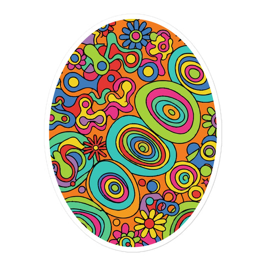 Groovy Retro Psychedelic - Bubble-free stickers -Far Out Goods