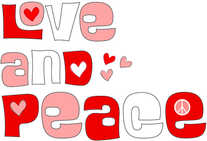 Retro Love and Peace Aesthetic Typography - White glossy mug