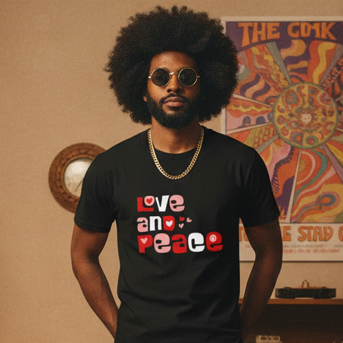 Retro Love and Peace Aesthetic Typography - Unisex t-shirt