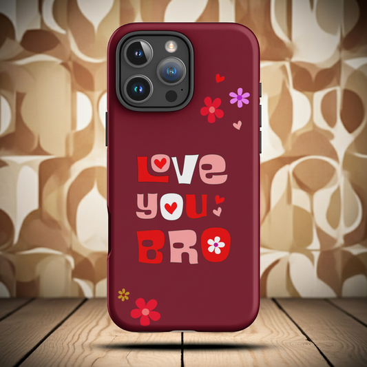 Retro "Love You Bro" - Tough Case for iPhone® - Far Out Goods