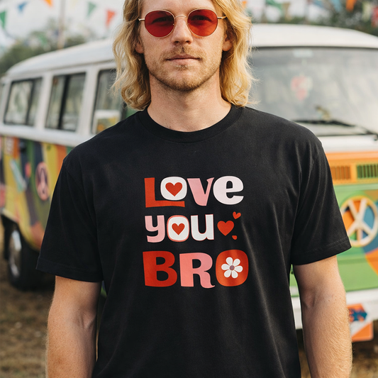 Retro "Love You Bro" Graphic - Unisex t-shirt- Far Out Goods