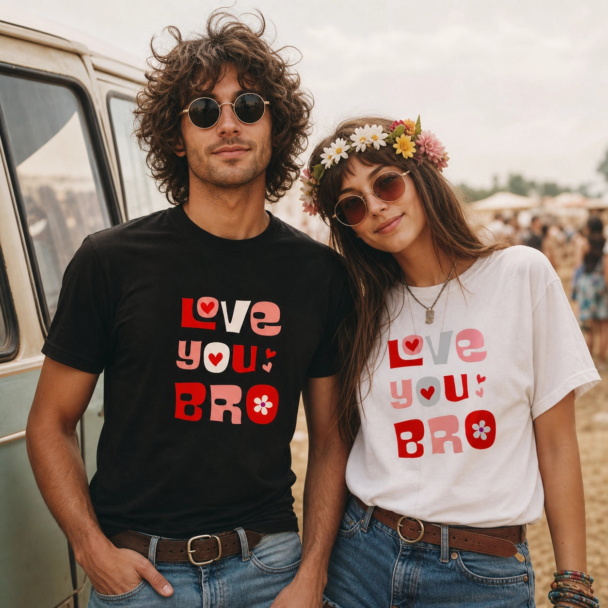 Retro "Love You Bro" Graphic - Unisex t-shirt- Far Out Goods