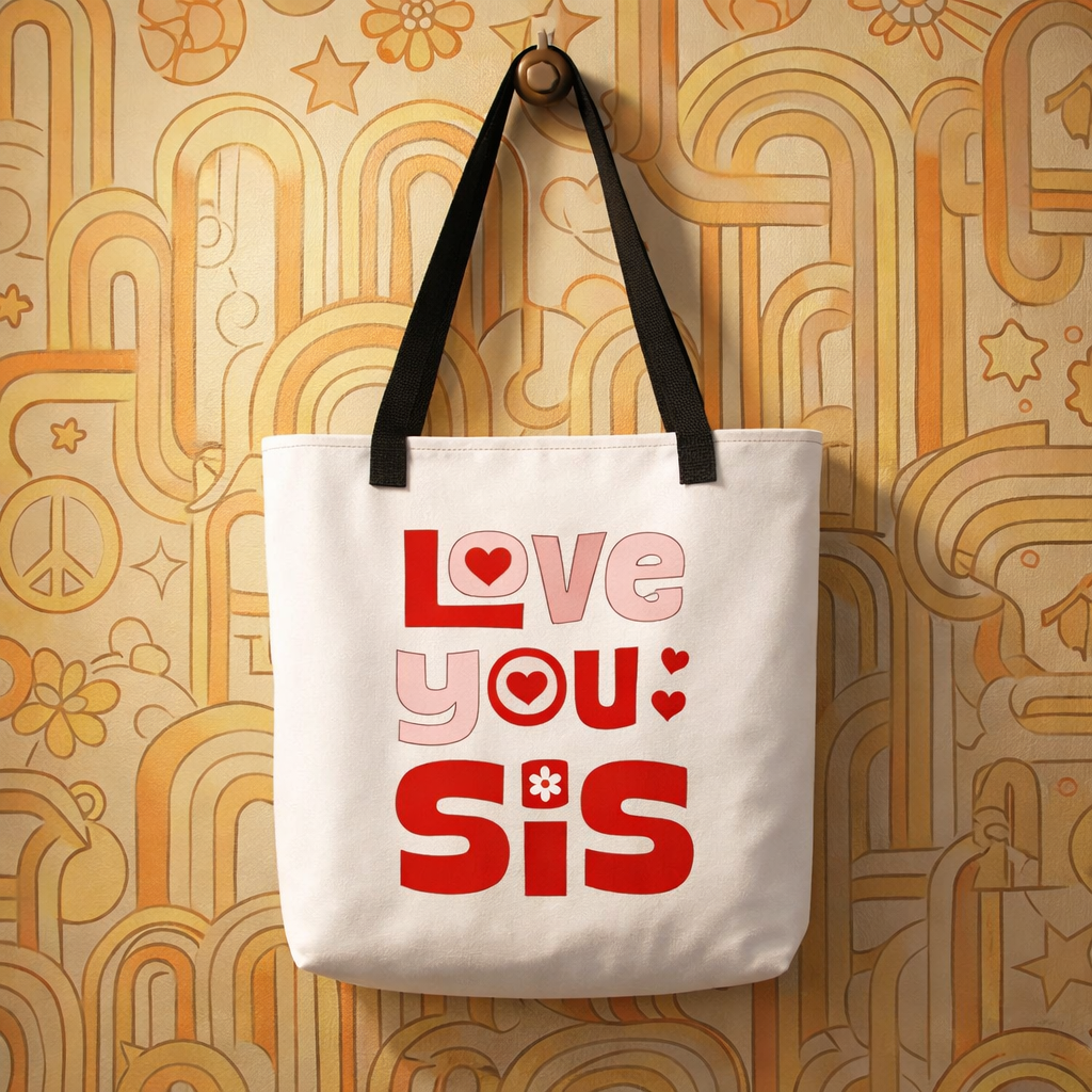 Retro "Love You Sis" - Tote bag - Far Out Goods