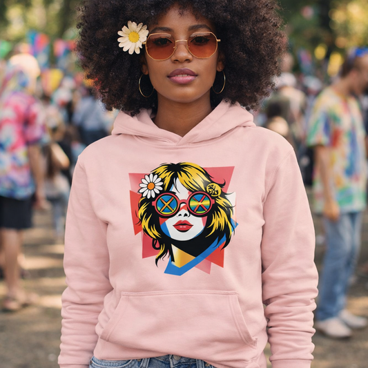 Groovy Retro Pop Art Lady - Unisex Hoodie - Far Out Goods