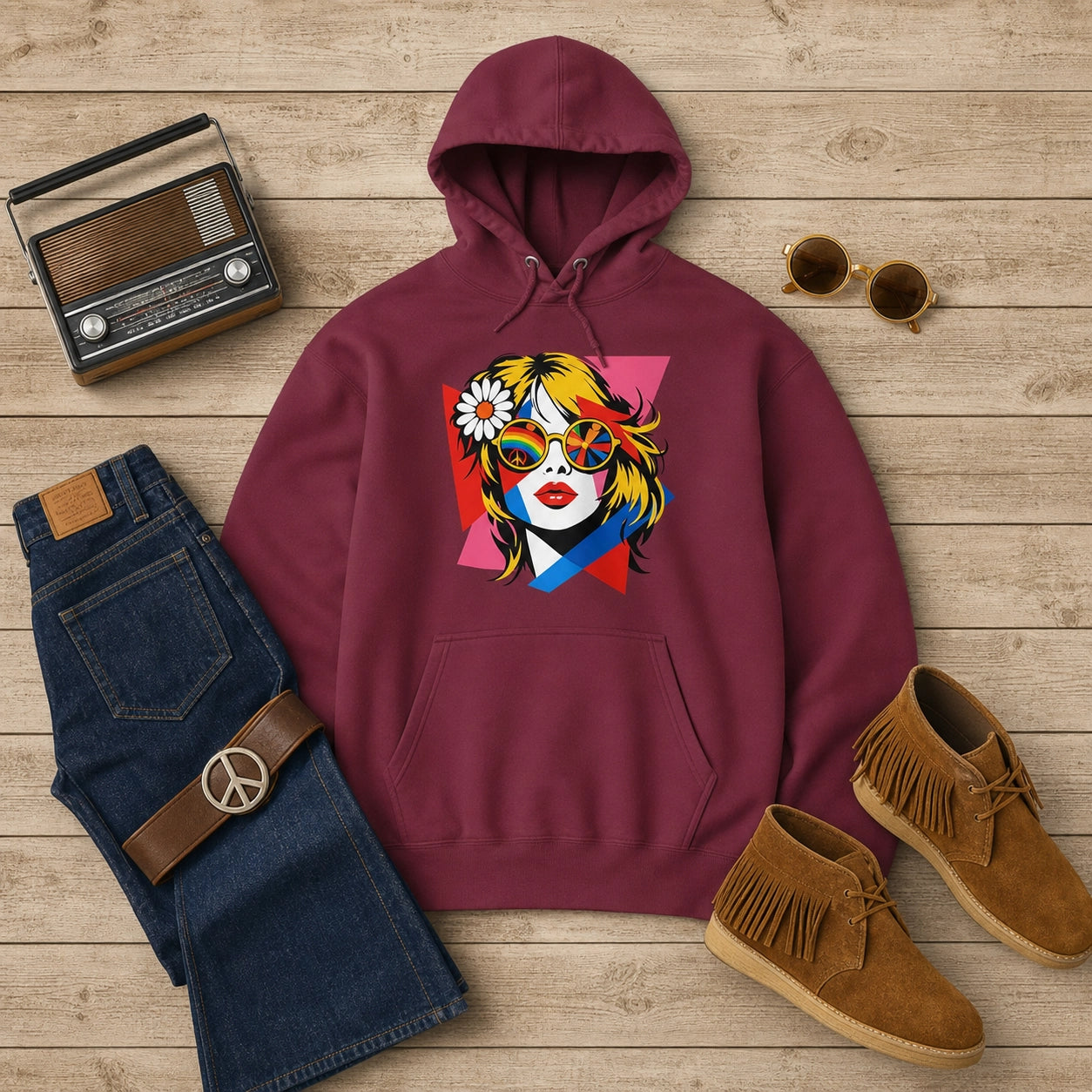 Groovy Retro Pop Art Lady - Unisex Hoodie - Far Out Goods