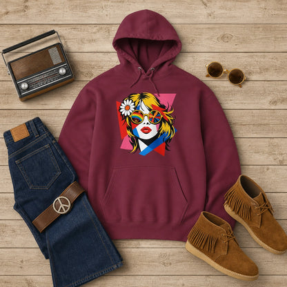 Groovy Retro Pop Art Lady - Unisex Hoodie - Far Out Goods