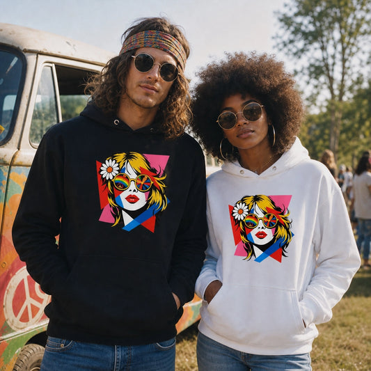 Groovy Retro Pop Art Lady - Unisex Hoodie - Far Out Goods