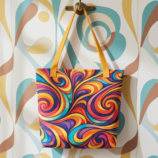 Groovy Swirls: Retro Psychedelic Art - Tote bag - Far Out Goods