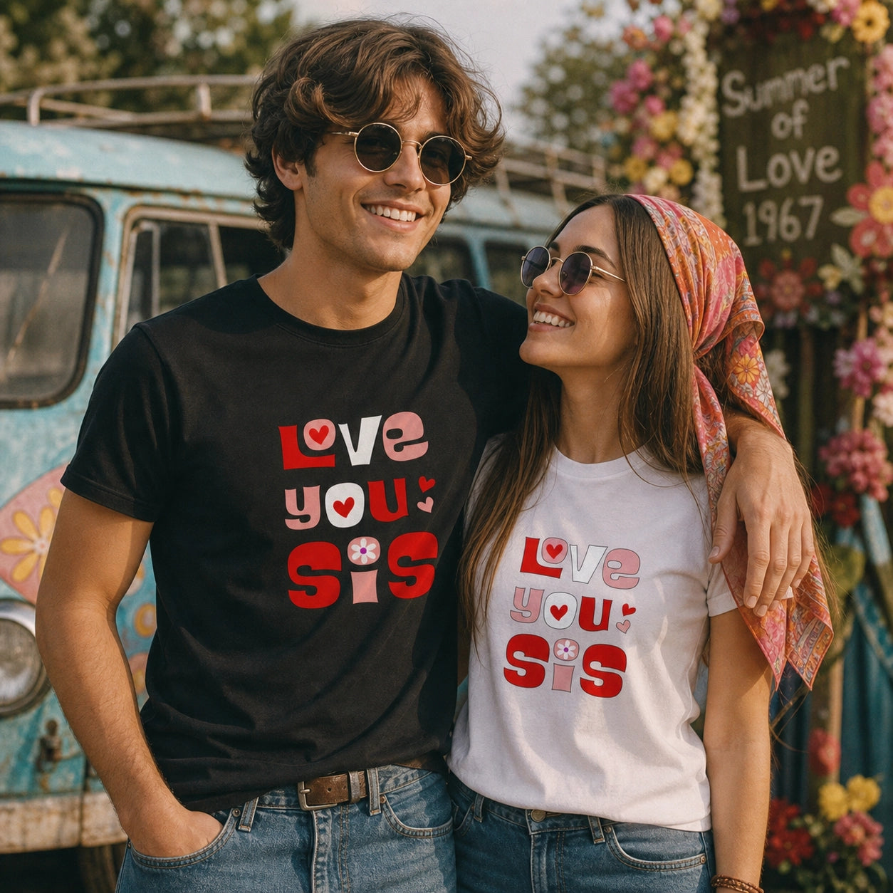 Retro "Love You Sis" - Unisex t-shirt - Far Out Goods