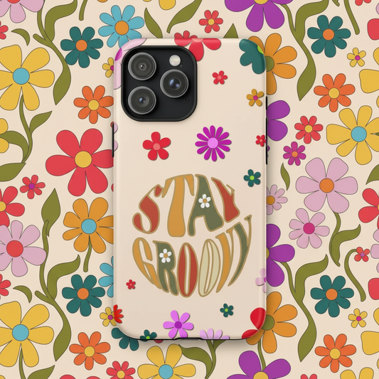 Stay Groovy Retro Floral Pattern – Tough Case for iPhone®