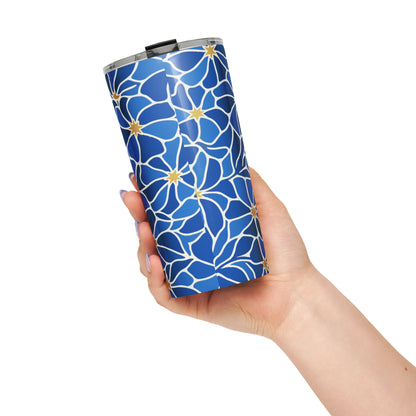 Product mocBlue Flower Power Retro Travel Mug | Far Out Goodskup