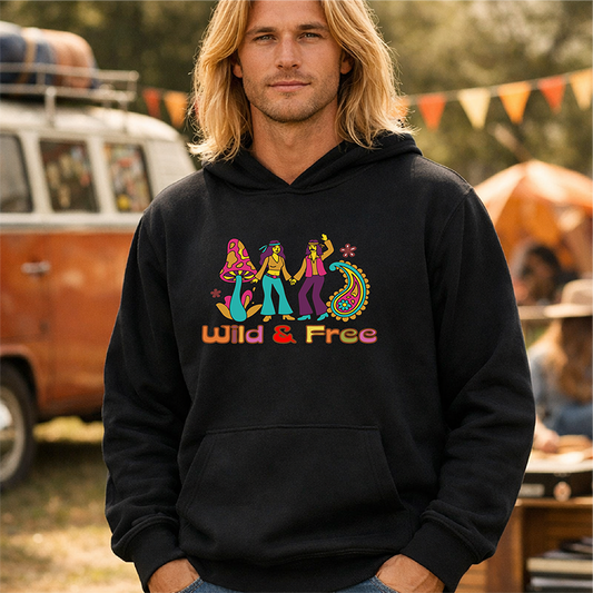 Retro Summer of Love - Wild and Free - Unisex Hoodie