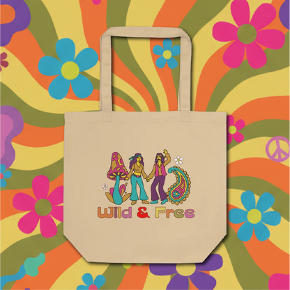 Retro Summer of Love - Wild and Free - Eco Tote Bag