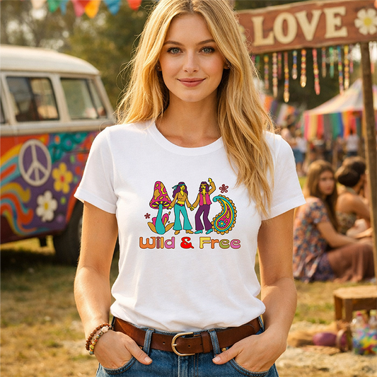Retro Summer of Love - Wild and Free - Unisex t-shirt